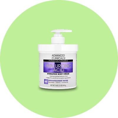 Advanced Clinicals Hydrating Body Cream with Hyaluronic Acid, 16 oz